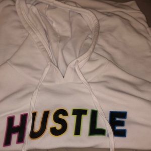 Rue21 Jackets & Coats - rainbow lettering on white sweatshirt “HUSTLE” Rue21 Jackets & Coats - rainbow lettering on white sweatshirt “HUSTLE”